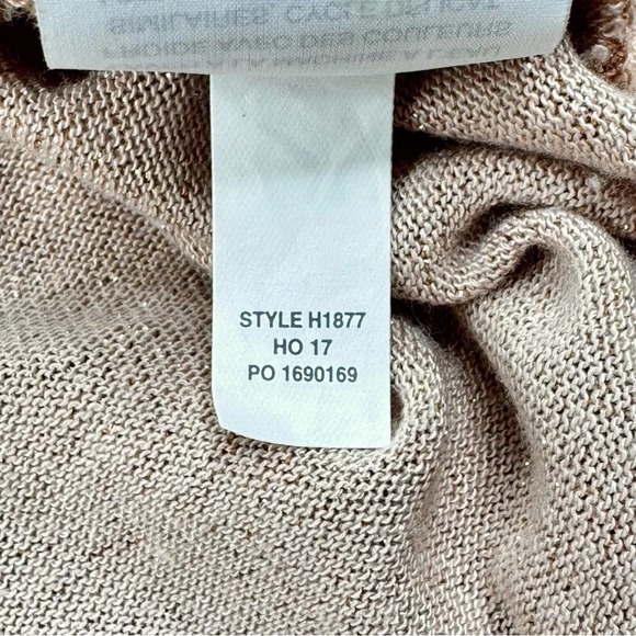 J. Crew Bell Sleeve Metallic Rose Gold Top Medium - Picture 7 of 11